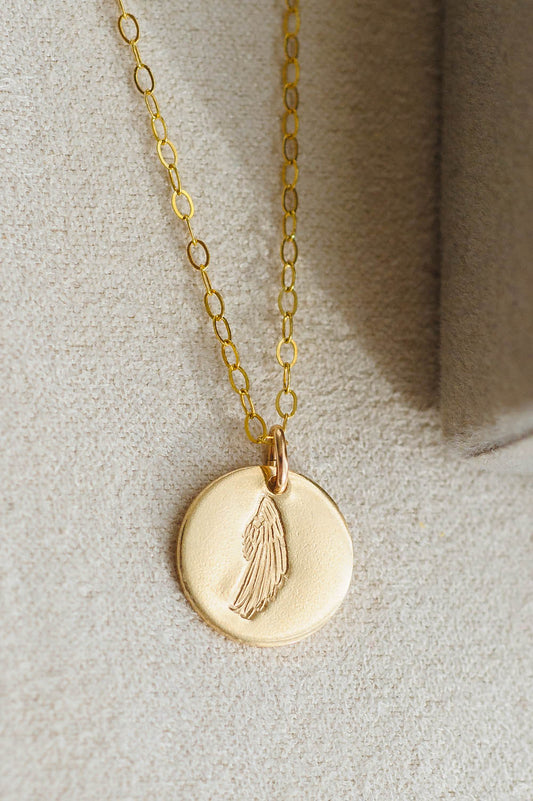 Angel Wing Charm Necklace | 14k Gold Filled | LoveGem Studio image 0