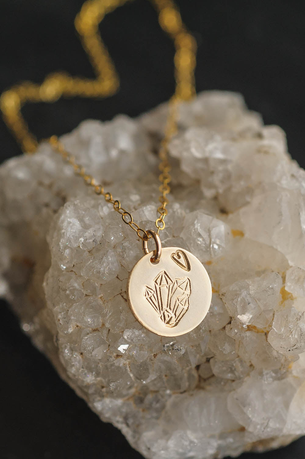 Crystal Heart Charm Necklace | 14k Gold Filled | LoveGem Studio image 1