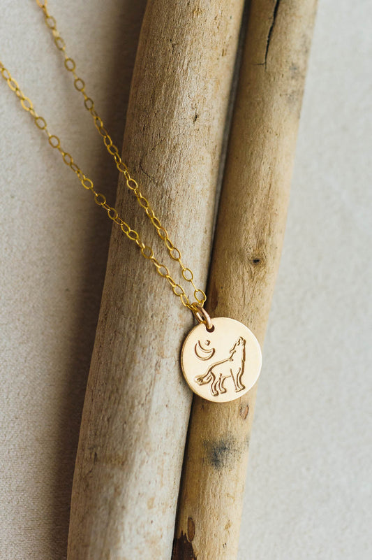 Wolf Charm Necklace | 14k Gold Filled | LoveGem Studio image 1