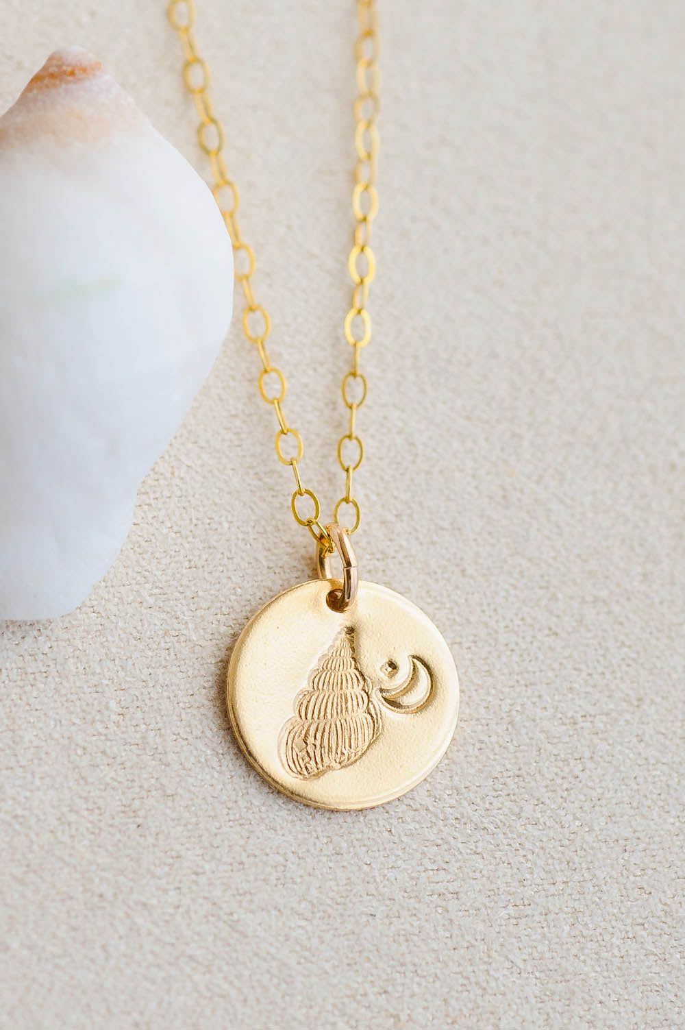 Seashell Charm Necklace | 14k Gold Filled | LoveGem Studio image 0
