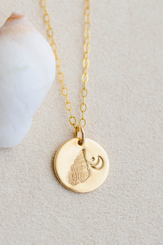 Seashell Charm Necklace | 14k Gold Filled | LoveGem Studio image 0