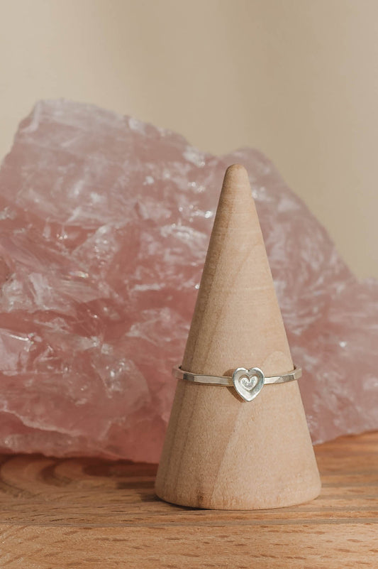 Valentina | Heart-In-Heart Sterling Silver Ring | LoveGem Studio image 1