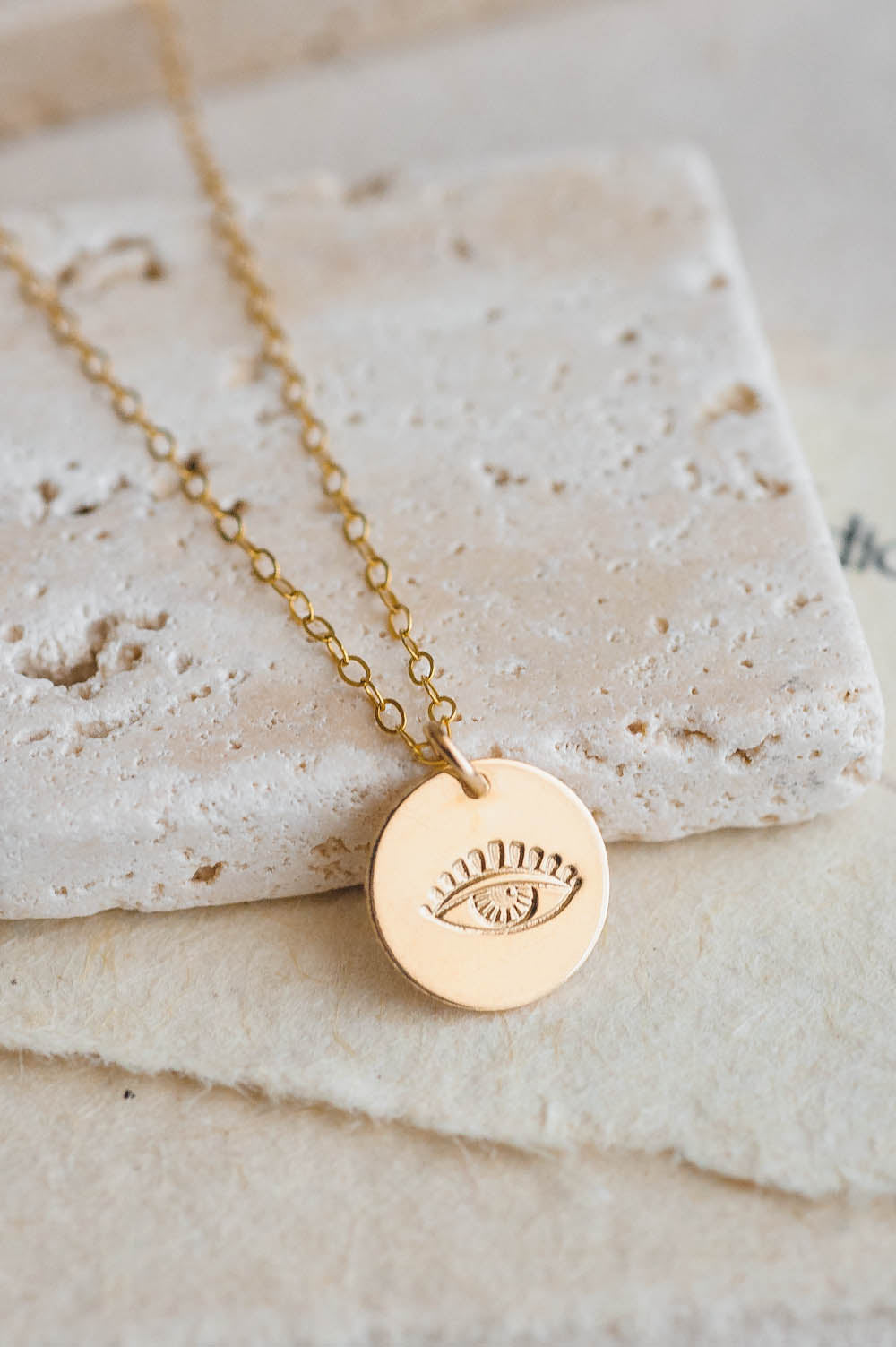 Evil Eye Charm Necklace | 14k Gold Filled | LoveGem Studio - 6, Necklace (Charm + Chain) image