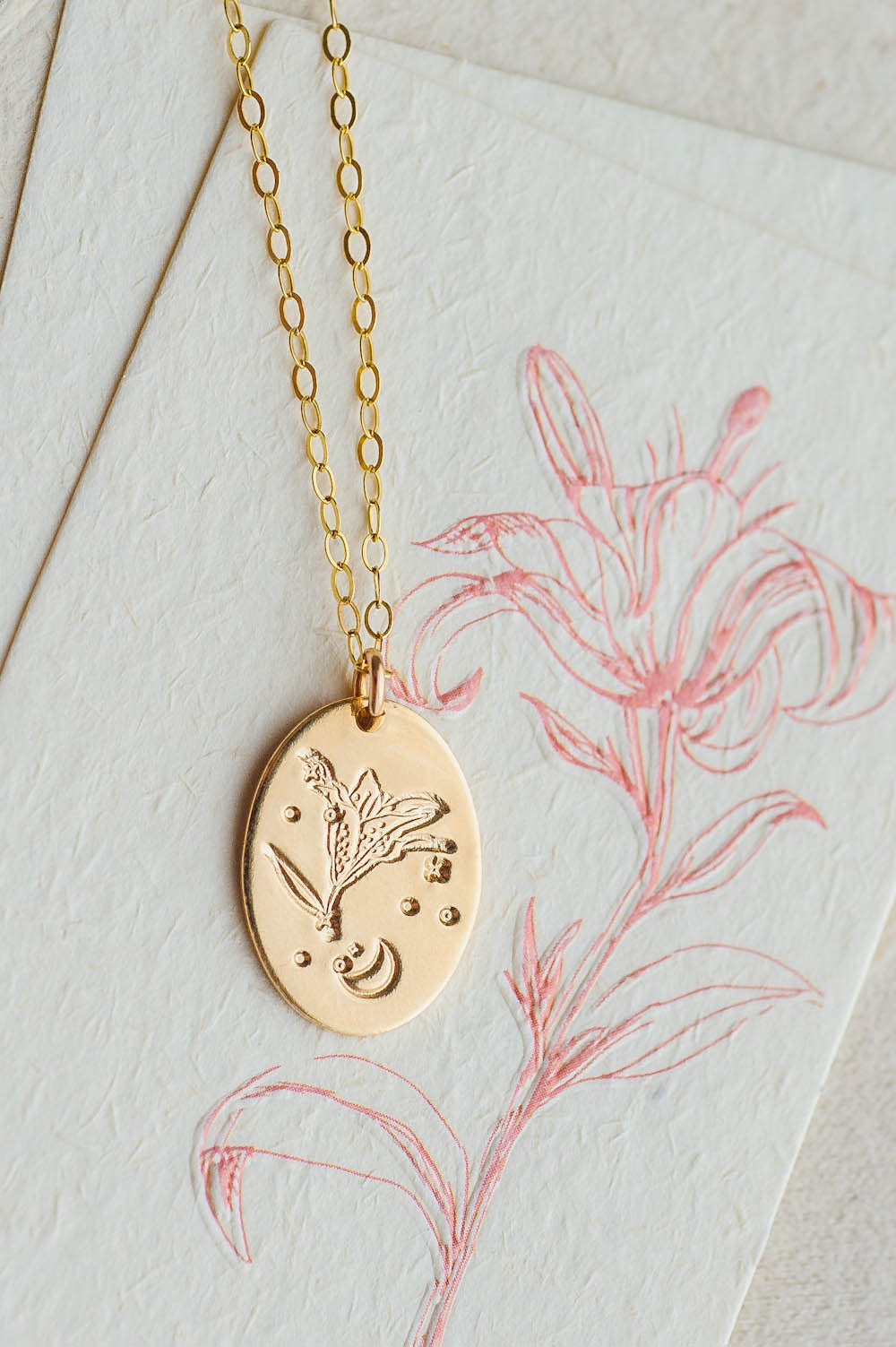Lily Flower Charm Necklace | 14k Gold Filled | LoveGem Studio image 1