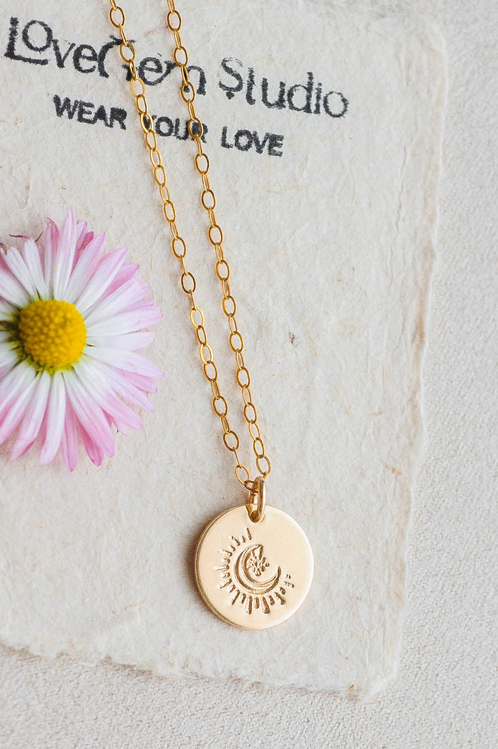 Moon-Star Charm Necklace | 14k Gold Filled | LoveGem Studio image 2