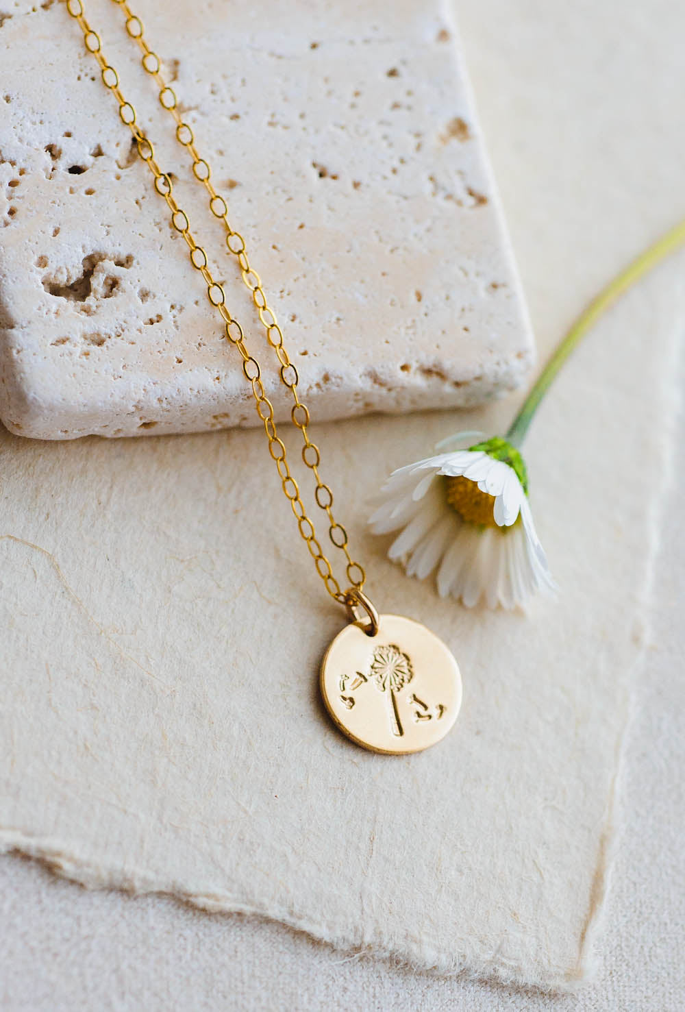 Dandelion Charm Necklace | 14k Gold Filled | LoveGem Studio image 1