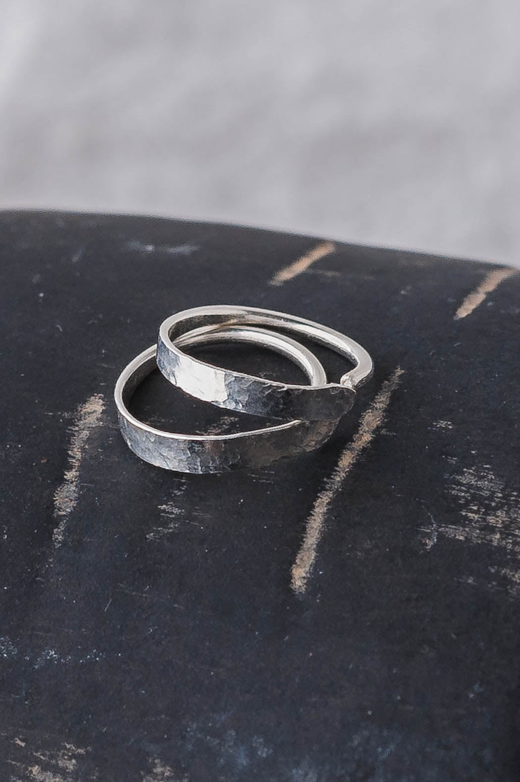 Maya | Forged Hoop Earrings | LoveGem Studio image 2