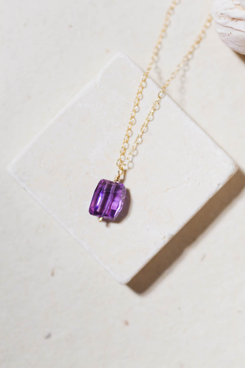 Fancy Cut Purple Sapphire Necklace | 14k Gold Filled | LoveGem Studio image 0