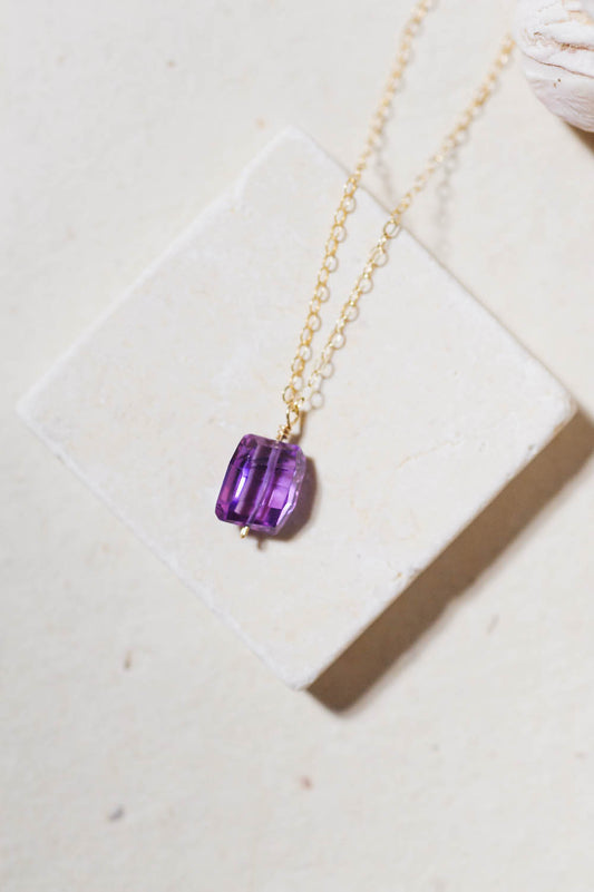 Fancy Cut Purple Sapphire Necklace | 14k Gold Filled | LoveGem Studio image 0