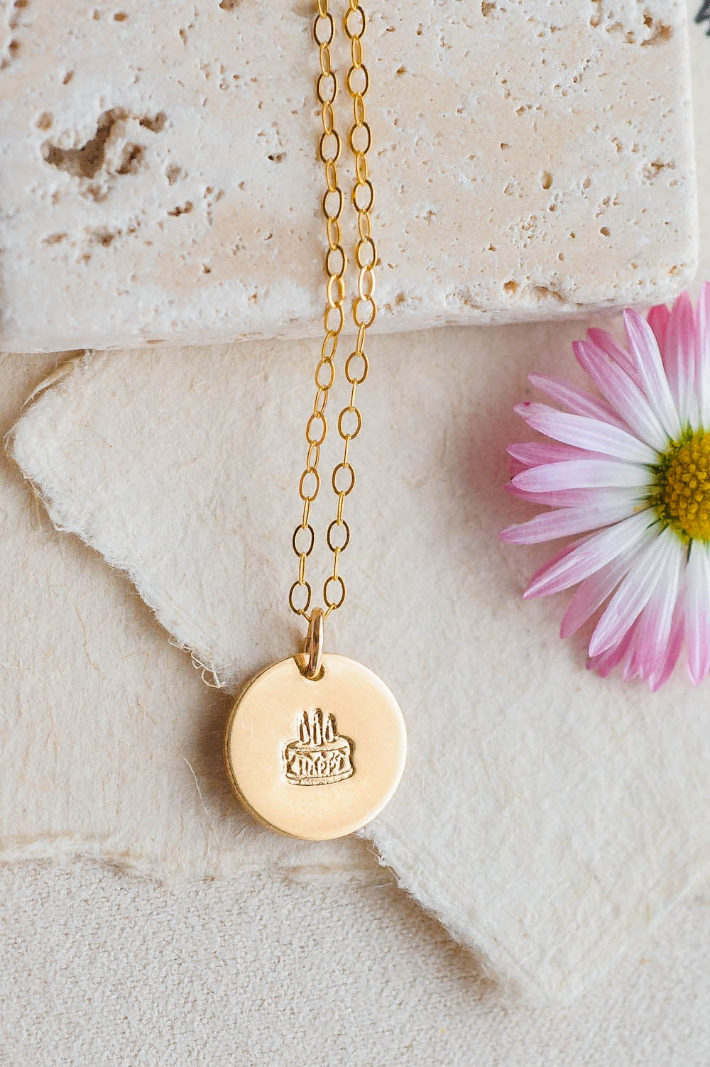 Birthday Cake Charm Necklace | 14k Gold Filled | LoveGem Studio image 3