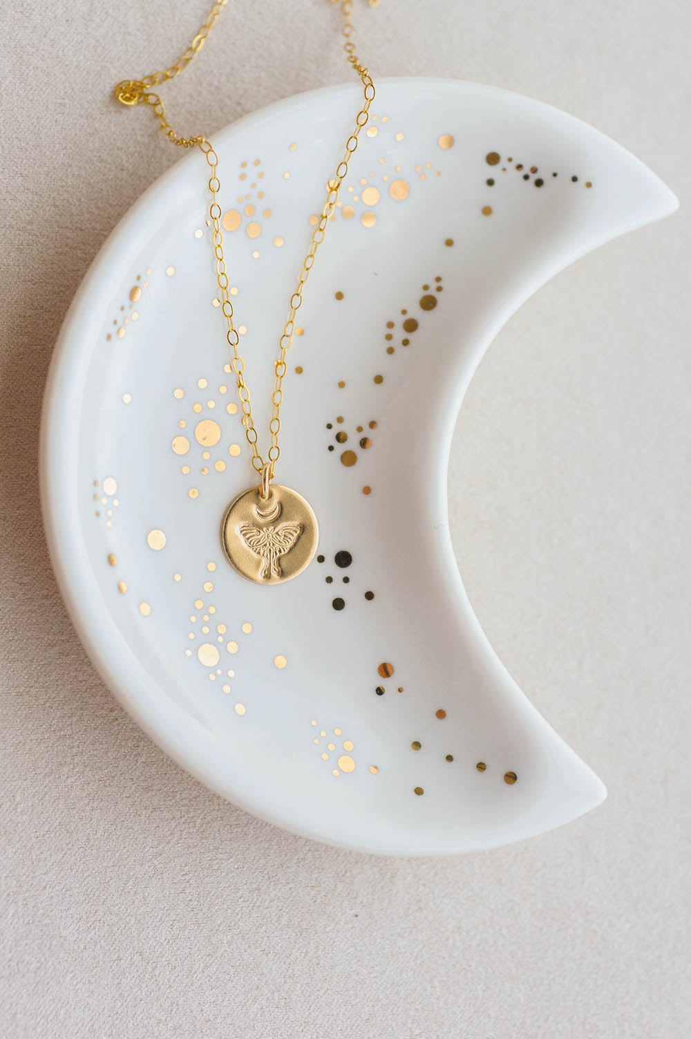 Luna Moth Charm Necklace | 14k Gold Filled | LoveGem Studio image 3