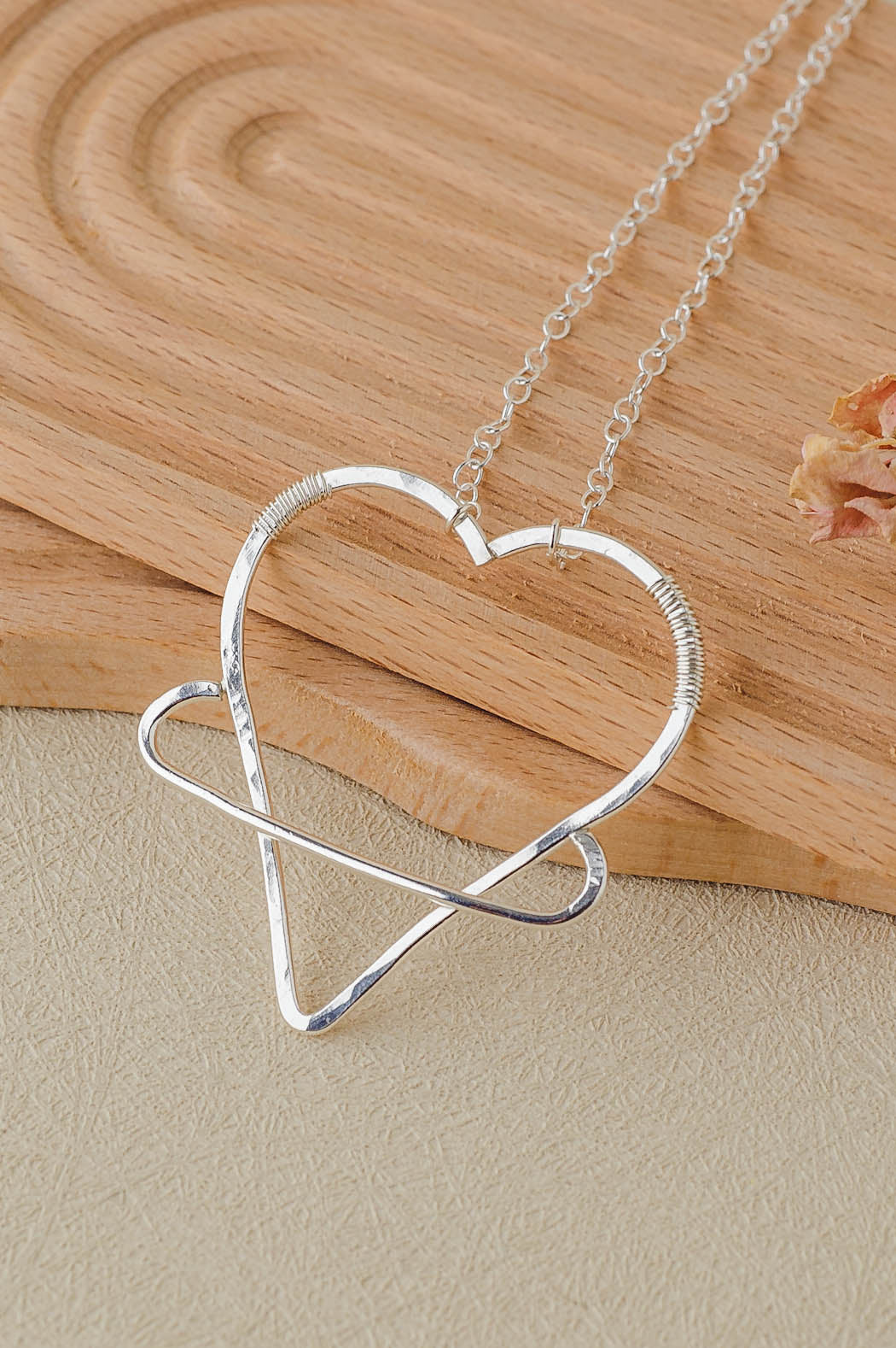 Elora | Large Heart Planet Sterling Silver Necklace | LoveGem Studio image 0