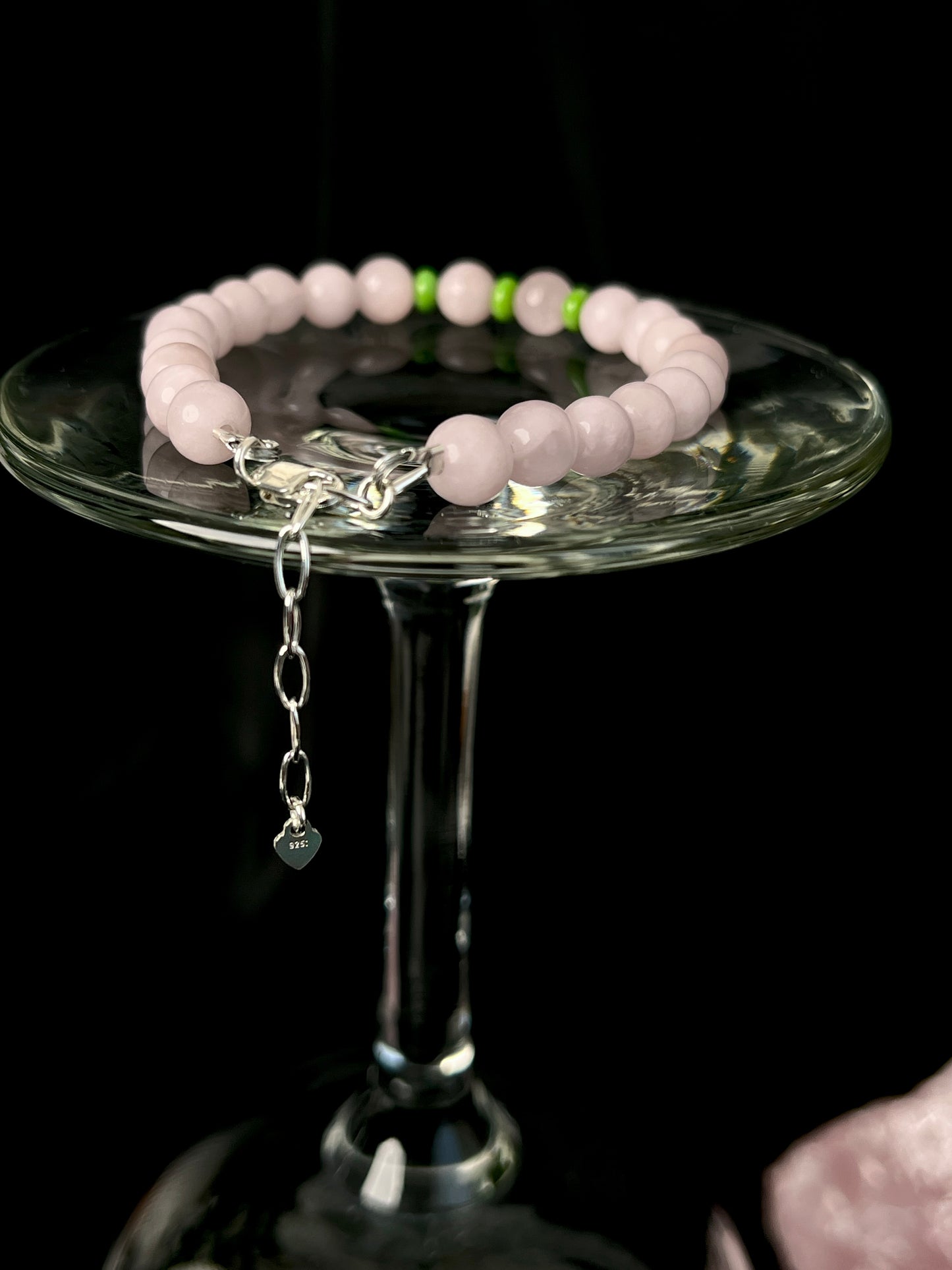 Handmade Pink Opal Bracelet – Sterling Silver with Turquoise Adjustable Healing Jewelry by LoveGem Studio