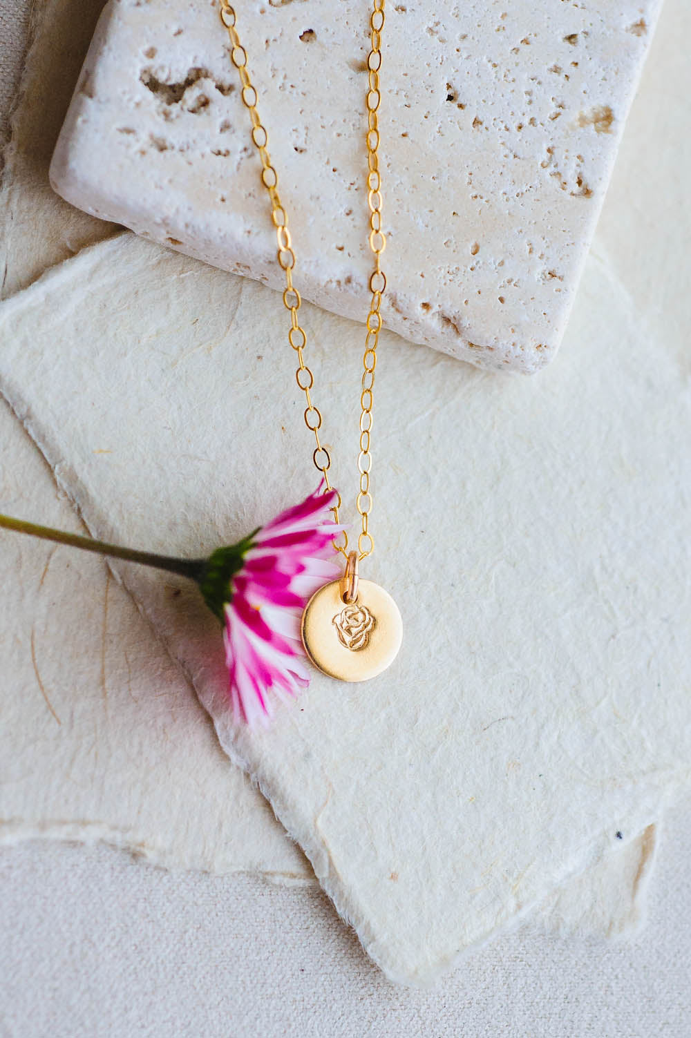 Birth Flower Charm Necklace | 14k Gold Filled | LoveGem Studio image 3