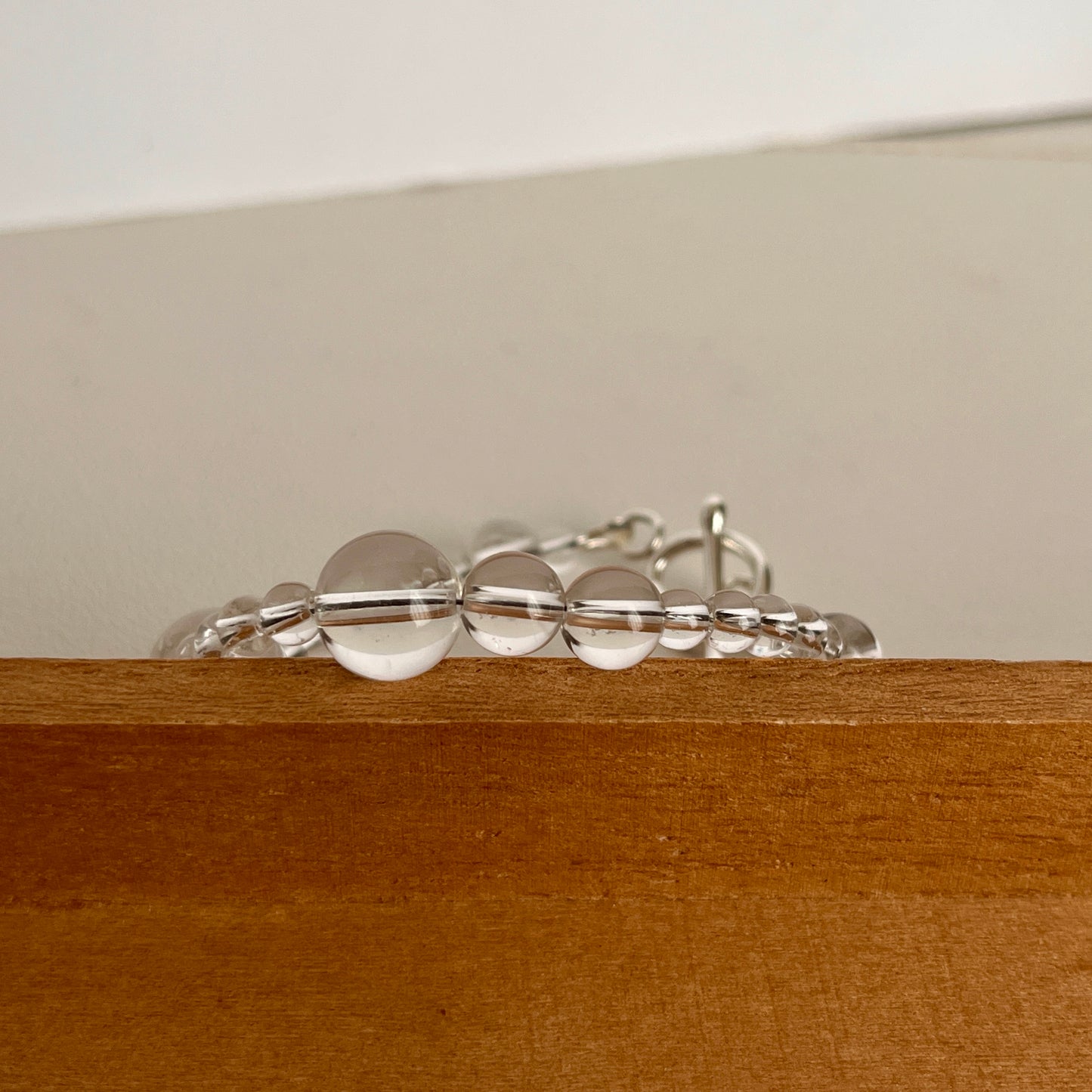 Smooth Quartz Bead Bracelet – Balance Energy Crystal Jewelry with Argentium Silver Toggle