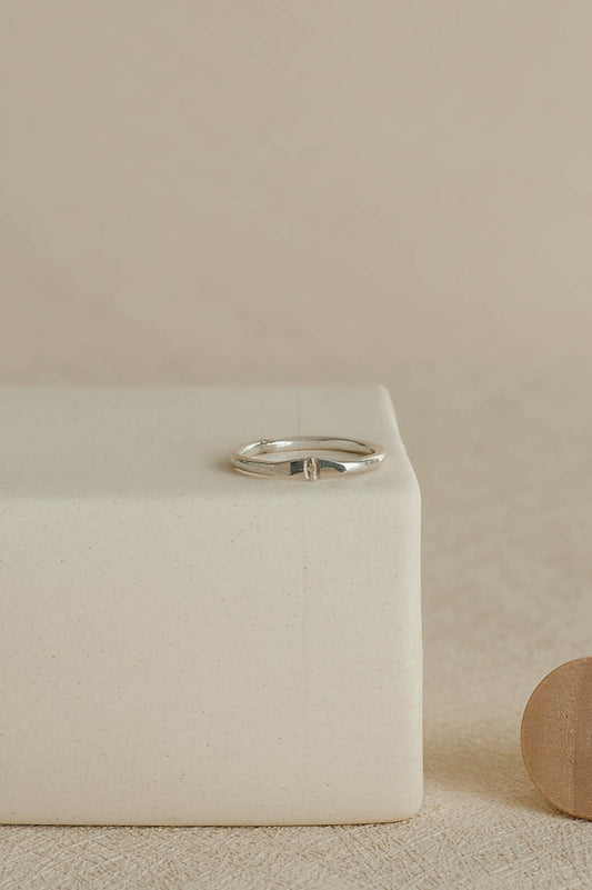 Rhea | Initial Sterling Silver Promise Ring | LoveGem Studio image 1