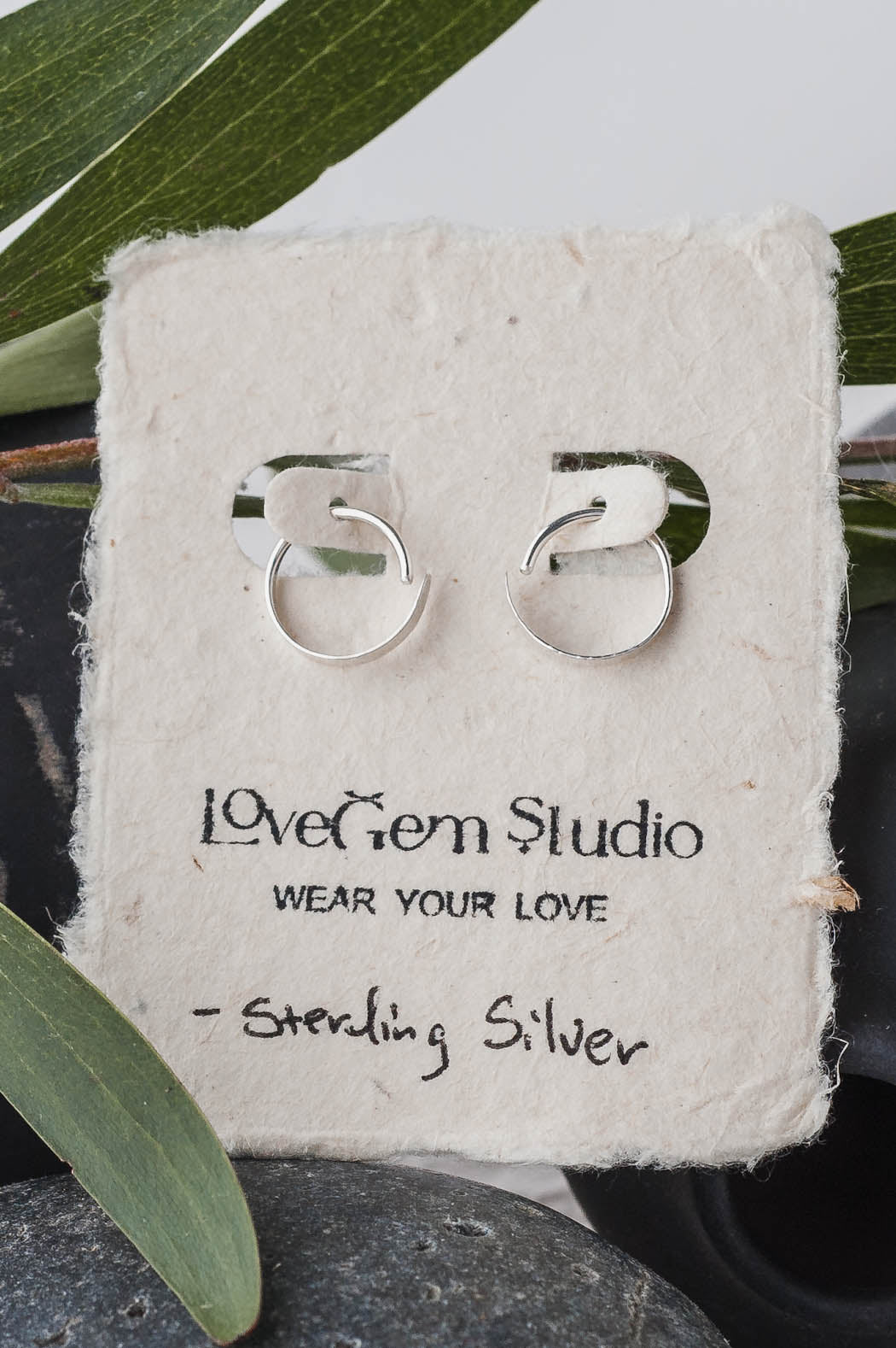 Maya | Forged Hoop Earrings | LoveGem Studio image 6