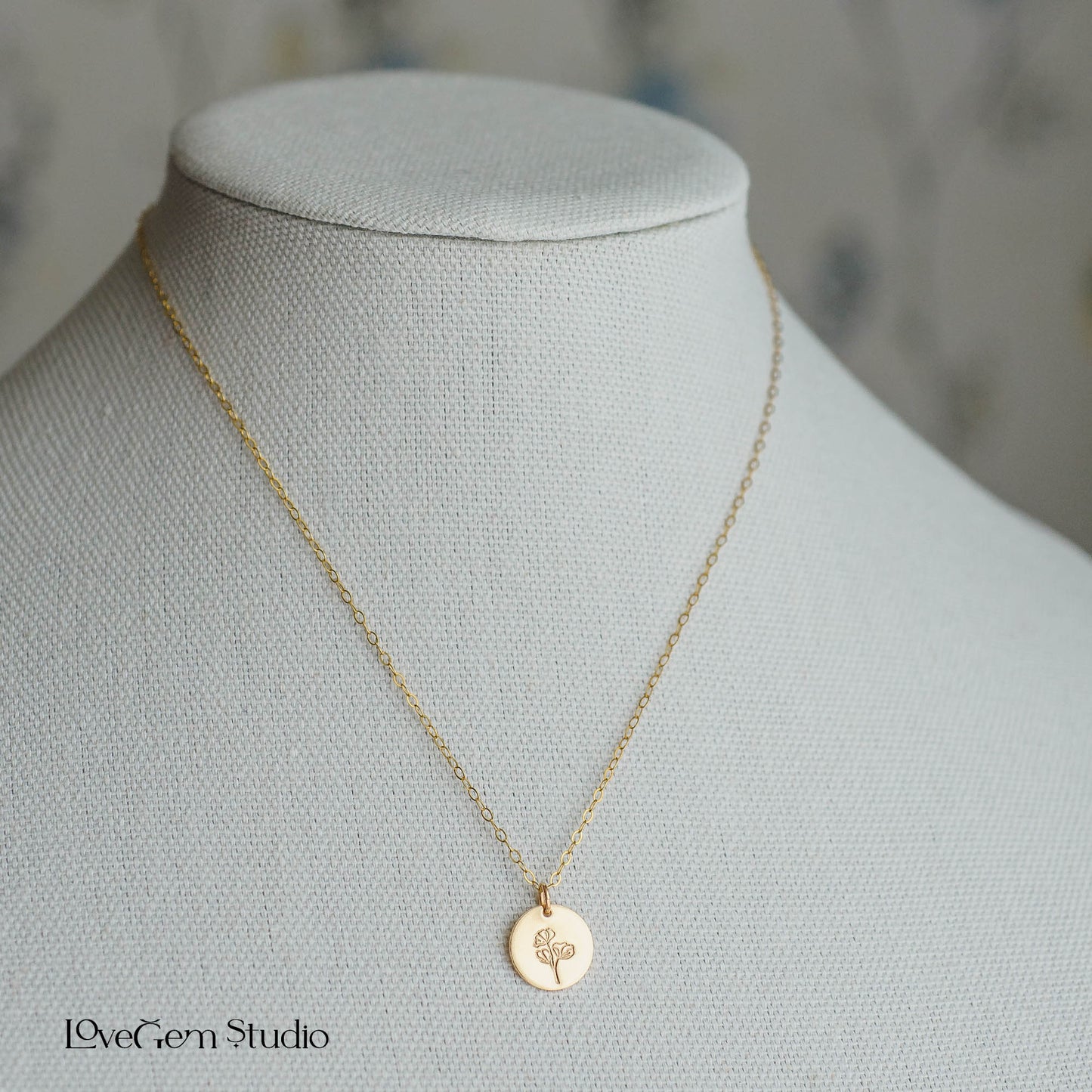 Ginkgo Leaf Charm Necklace | 14k Gold Filled | LoveGem Studio image 5