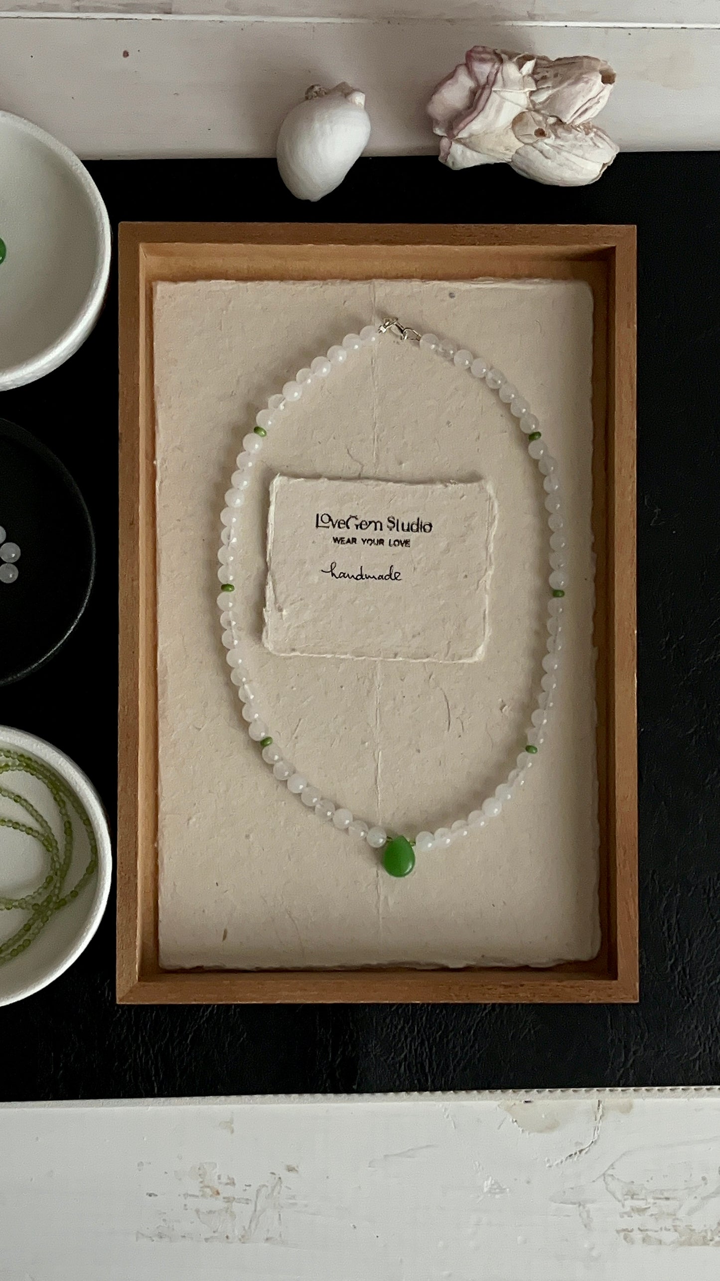 Handmade Green Jade & Turquoise Necklace – Abundance and Protection Gemstone Jewelry by LoveGem Studio