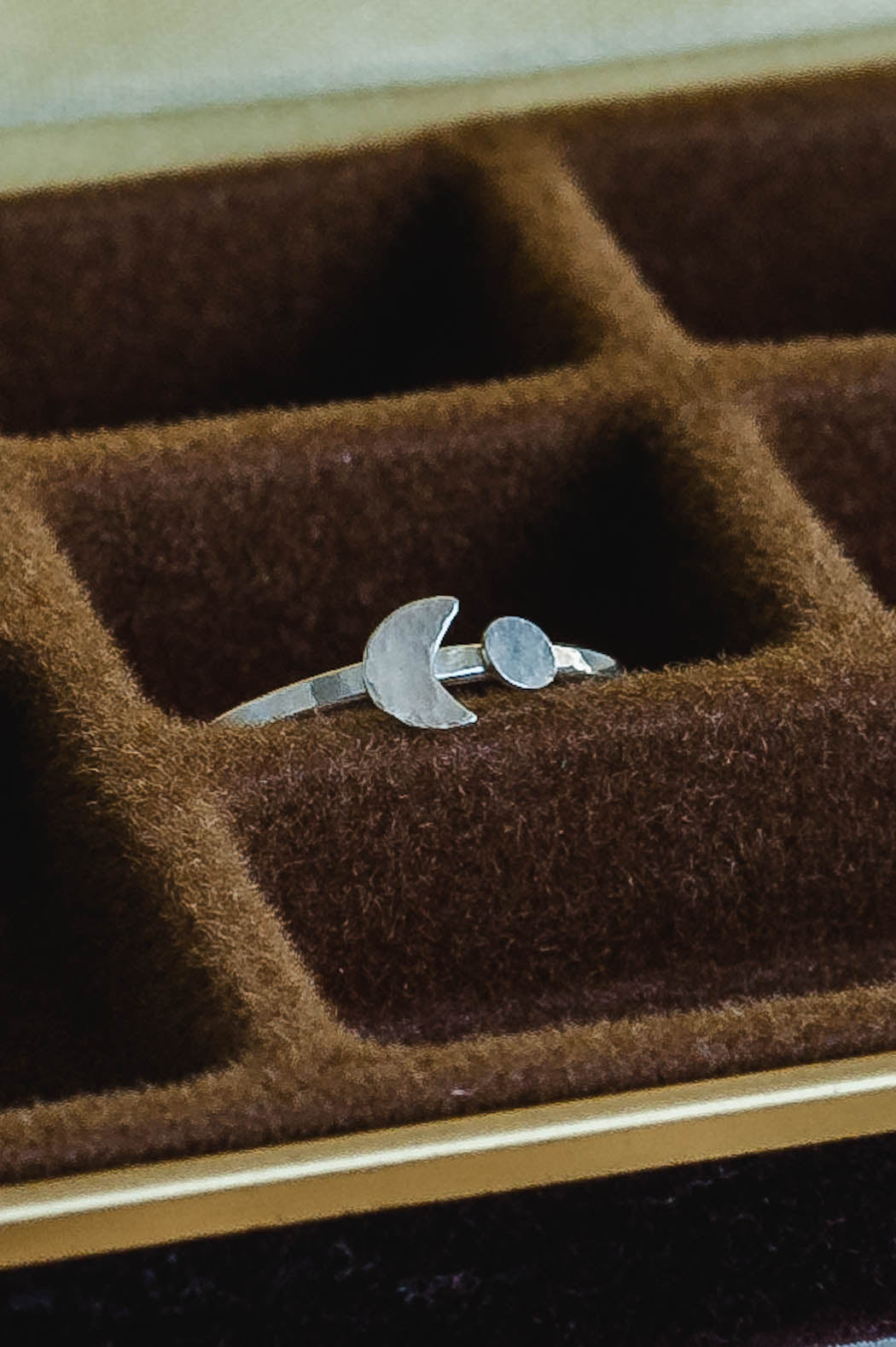 Selene | Forged Moon and Orbit Sterling Silver Ring | LoveGem Studio image 0