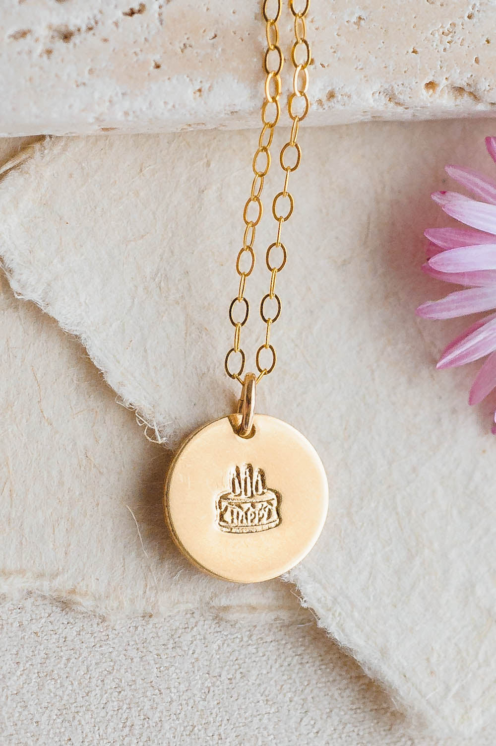 Birthday Cake Charm Necklace | 14k Gold Filled | LoveGem Studio image 0