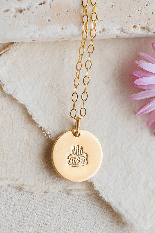 Birthday Cake Charm Necklace | 14k Gold Filled | LoveGem Studio image 0
