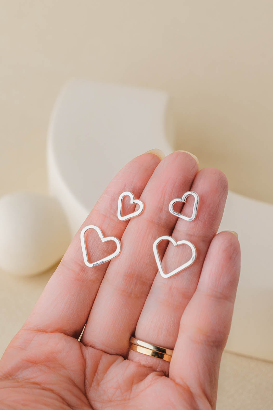 Amara | Heart Stud Earrings | LoveGem Studio image 2