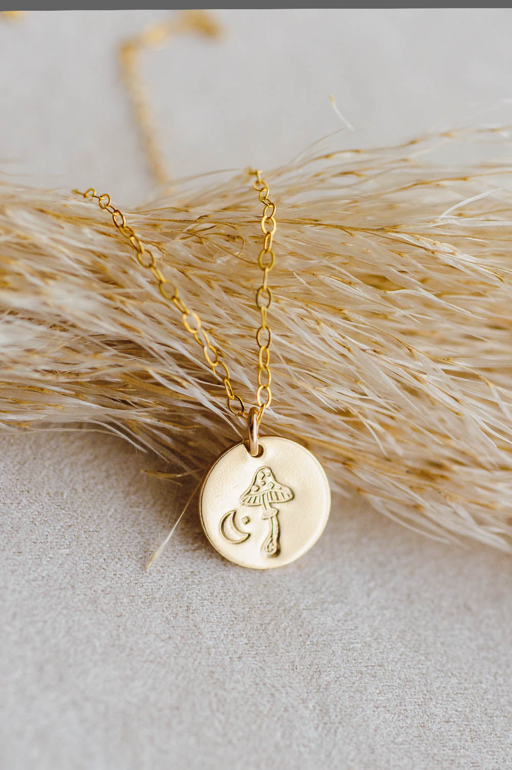 Mushroom Charm Necklace | 14k Gold Filled | LoveGem Studio image 1