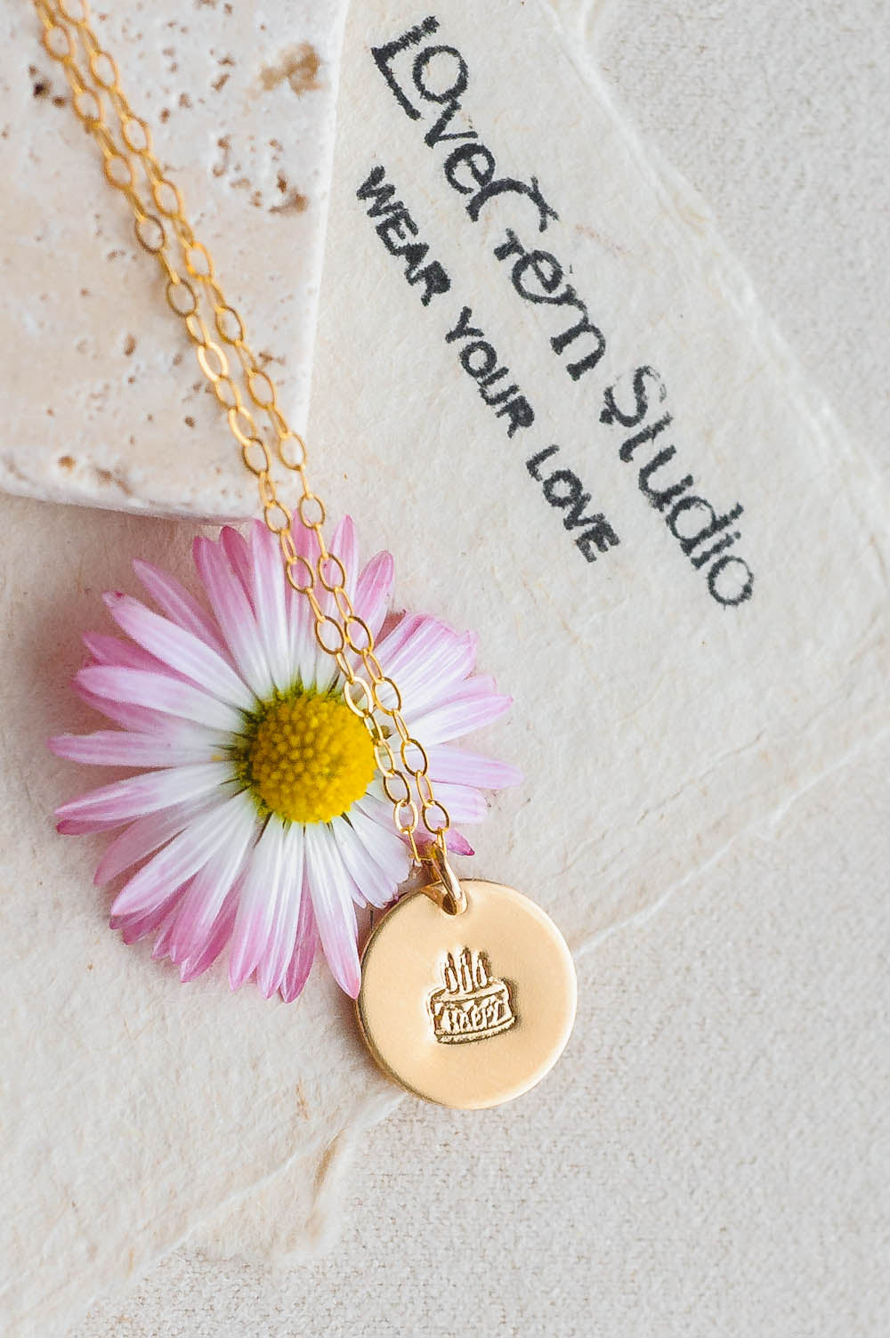 Birthday Cake Charm Necklace | 14k Gold Filled | LoveGem Studio image 2