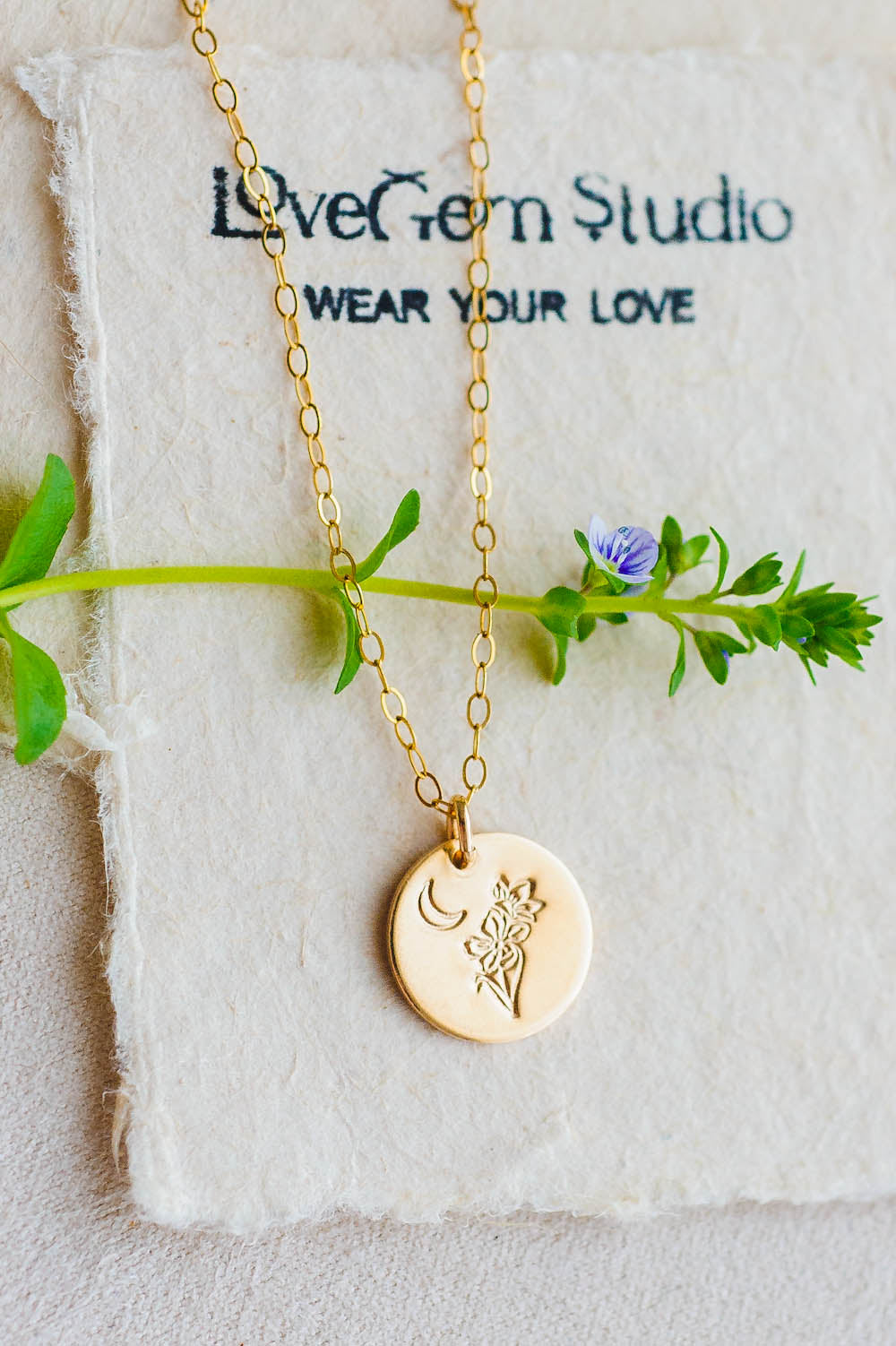 Daffodil Charm Necklace | 14k Gold Filled | LoveGem Studio image 2