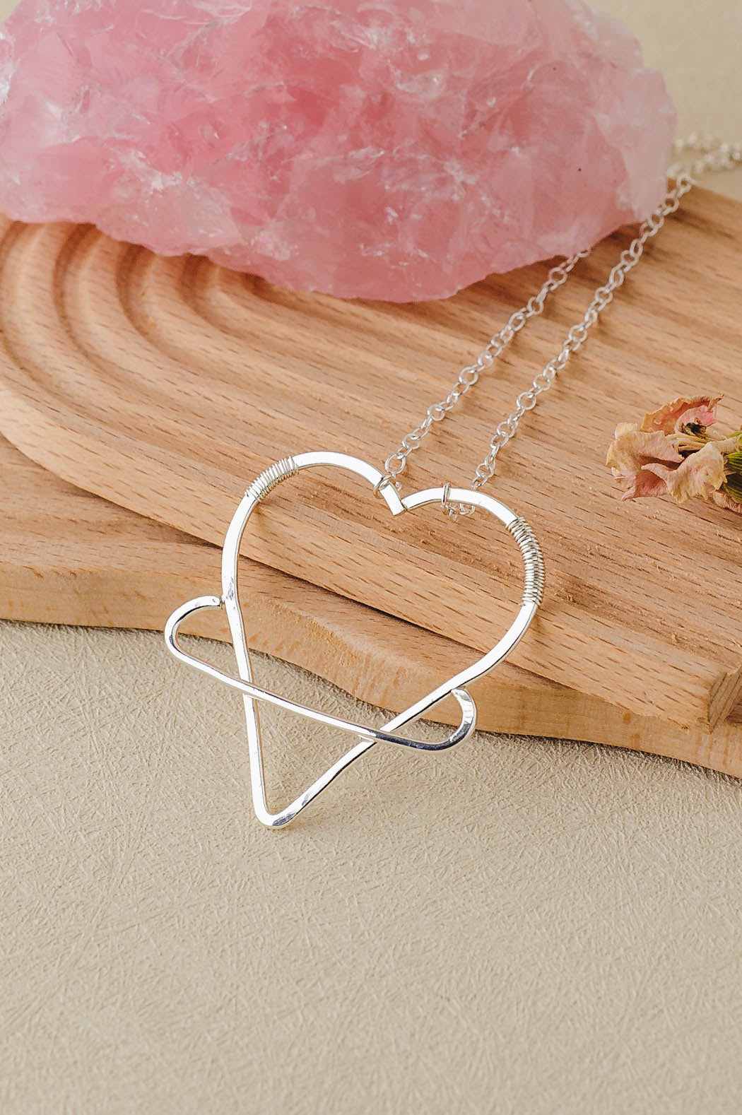 Elora | Large Heart Planet Sterling Silver Necklace | LoveGem Studio image 2