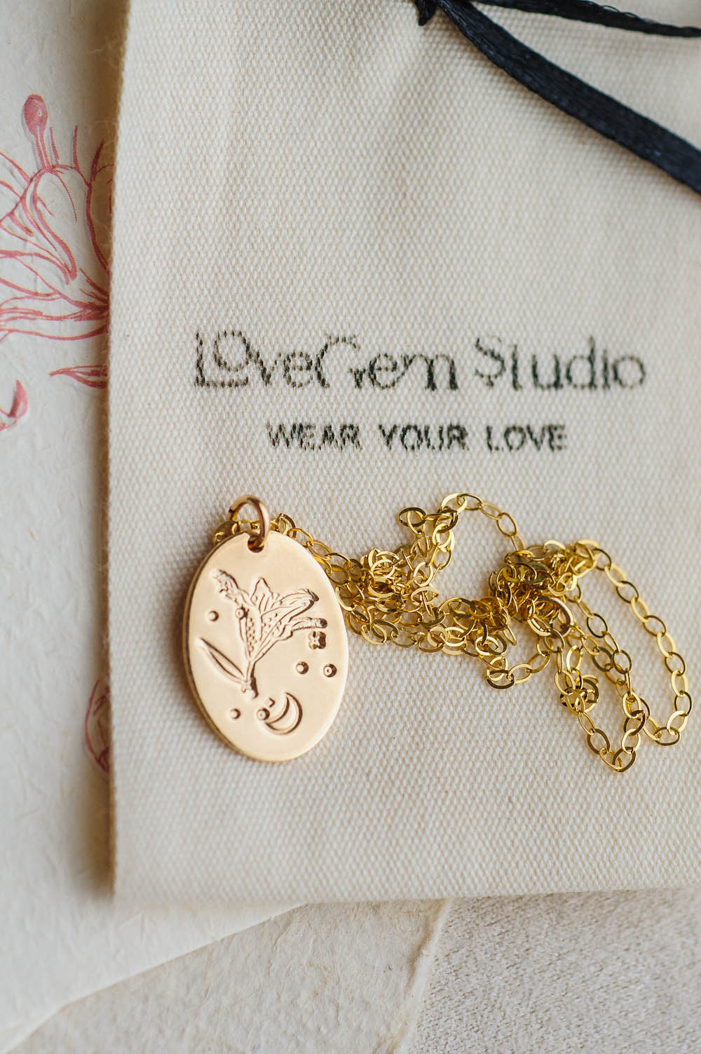 Lily Flower Charm Necklace | 14k Gold Filled | LoveGem Studio image 3
