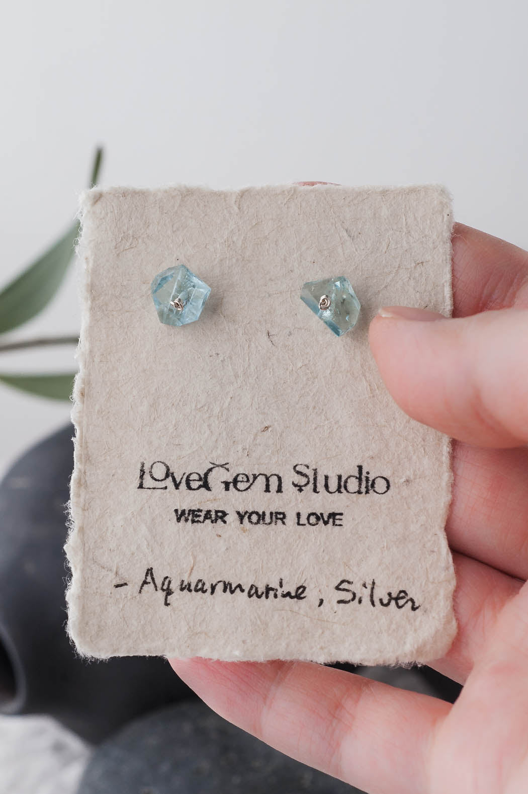 Isla | Aquamarine Stud Earrings | LoveGem Studio image 3
