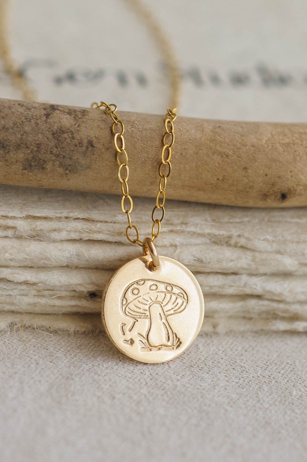 Mushroom Charm Necklace | 14k Gold Filled | LoveGem Studio - 2, Charm Only image