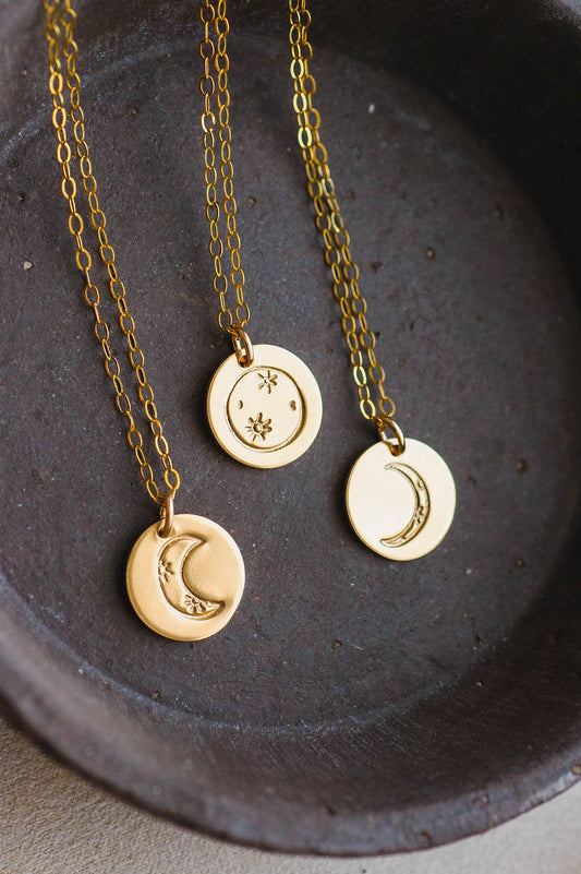 Moon Phase Charm Necklace | 14k Gold Filled | LoveGem Studio image 4