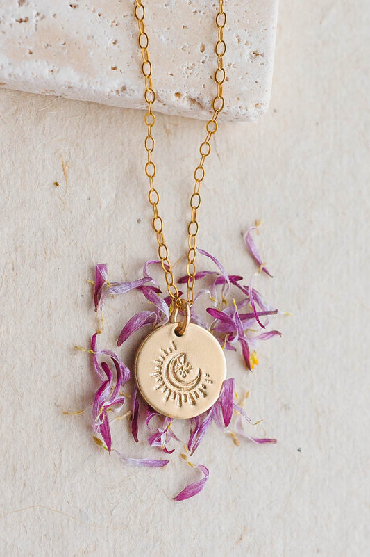 Moon-Star Charm Necklace | 14k Gold Filled | LoveGem Studio image 1