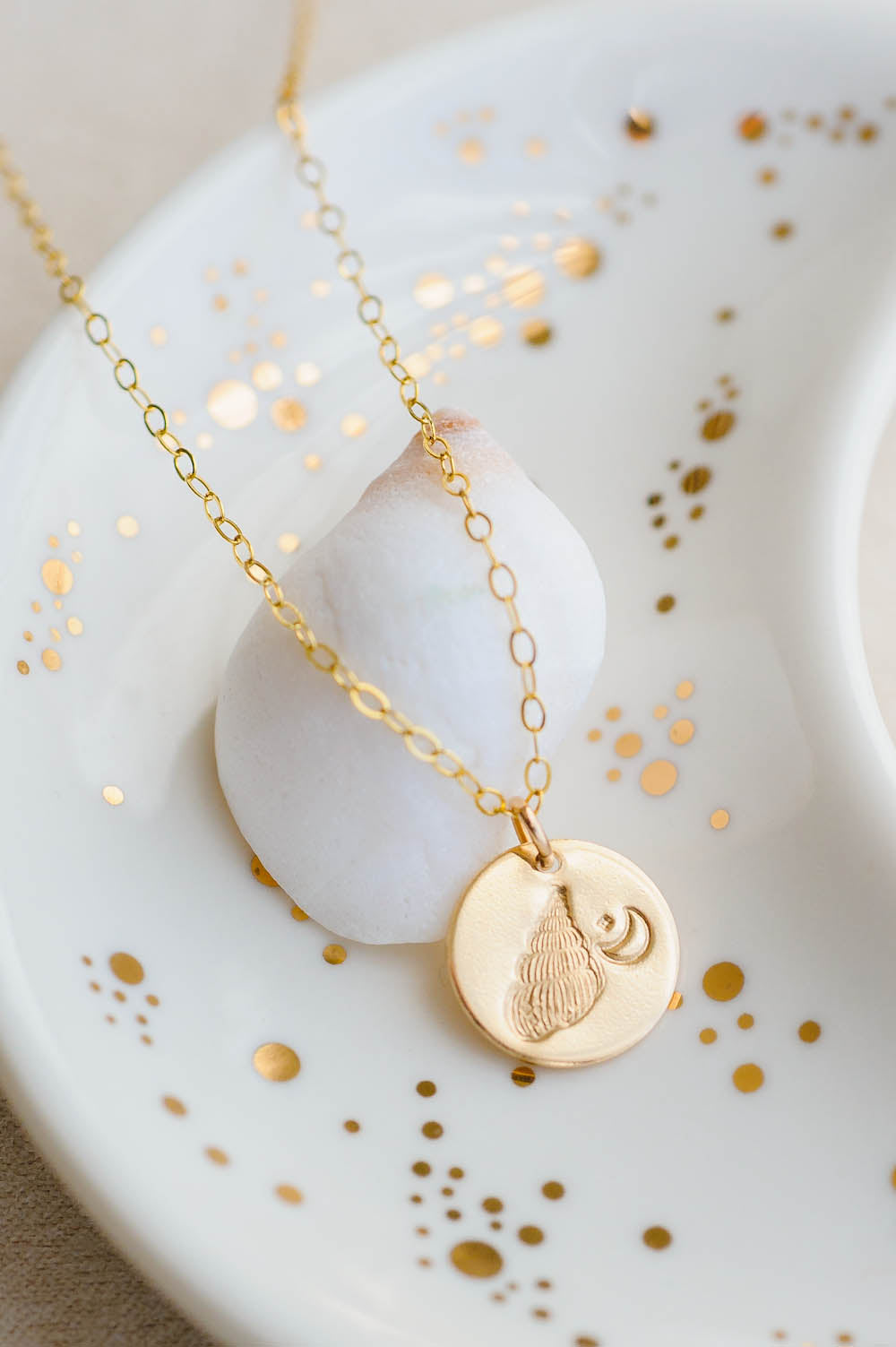 Seashell Charm Necklace | 14k Gold Filled | LoveGem Studio image 1
