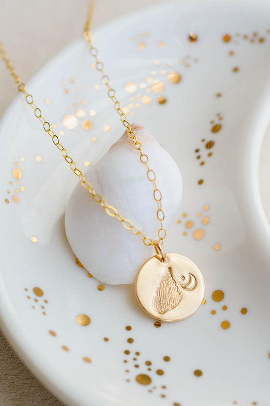 Seashell Charm Necklace | 14k Gold Filled | LoveGem Studio image 1