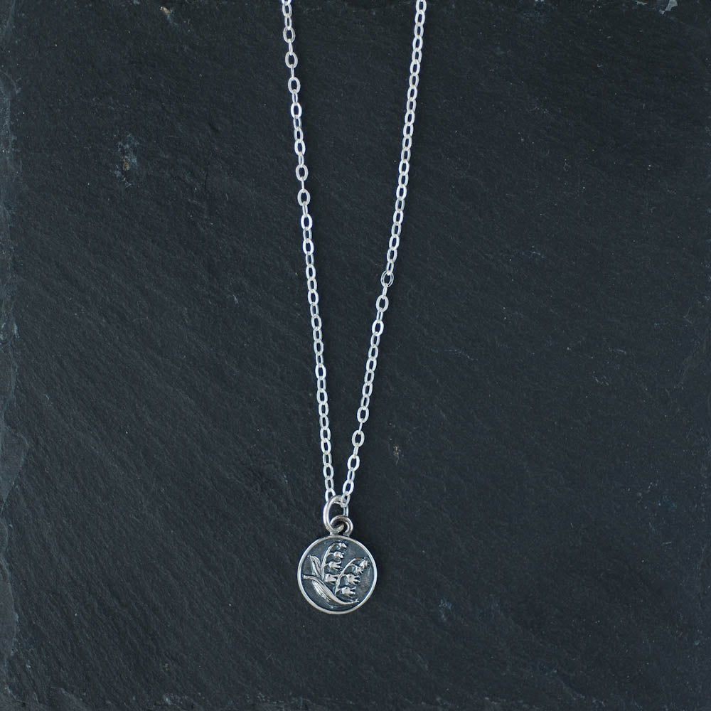 Lily of the Valley Flower Charm Necklace | Oxidized Silver | LoveGem Studio image 0