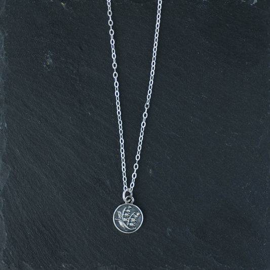 Lily of the Valley Flower Charm Necklace | Oxidized Silver | LoveGem Studio image 0
