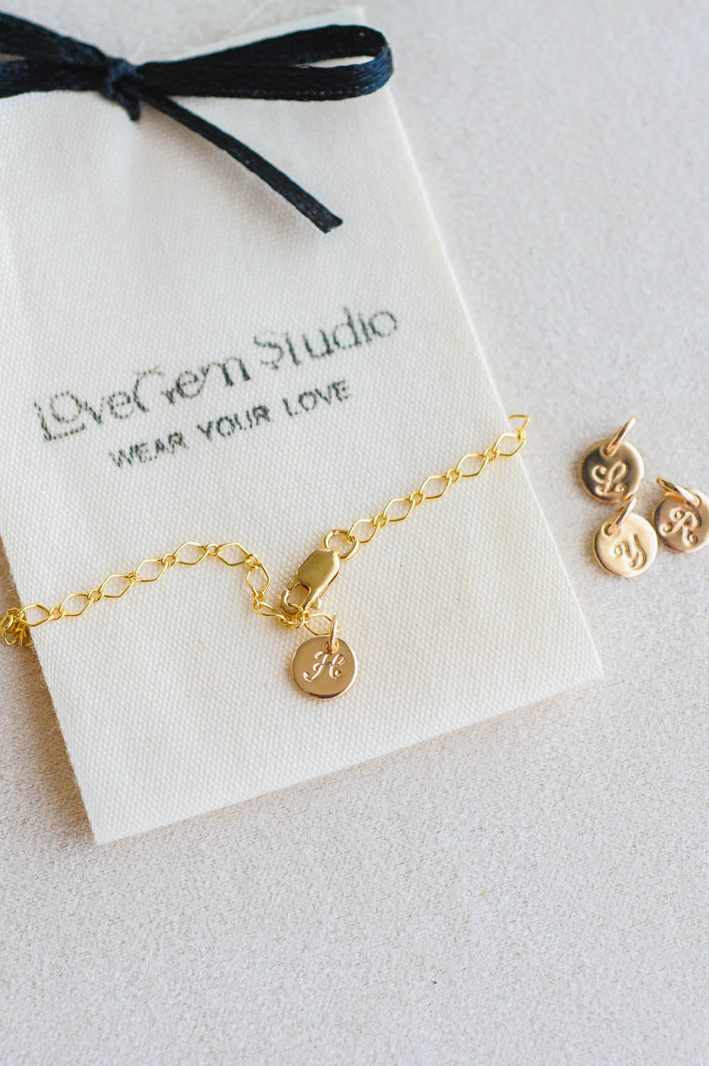 Initial Charm Bracelet | 14k Gold Filled | LoveGem Studio image 5