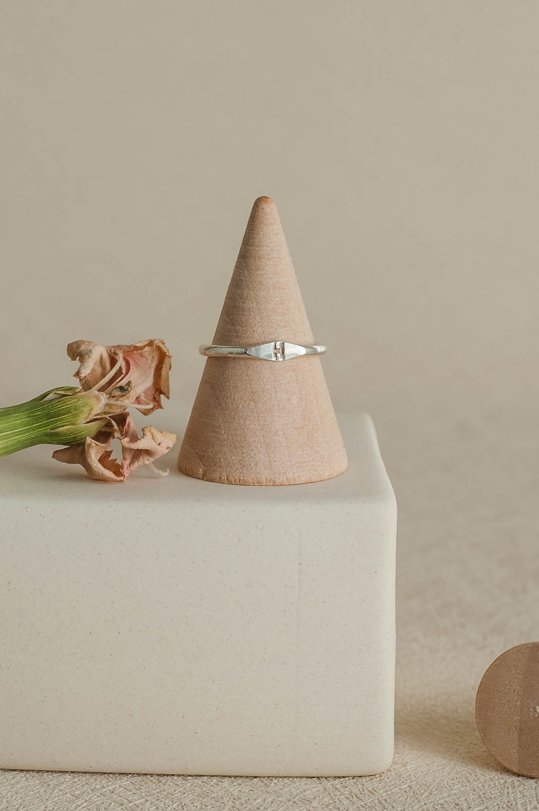 Rhea | Initial Sterling Silver Promise Ring | LoveGem Studio image 3
