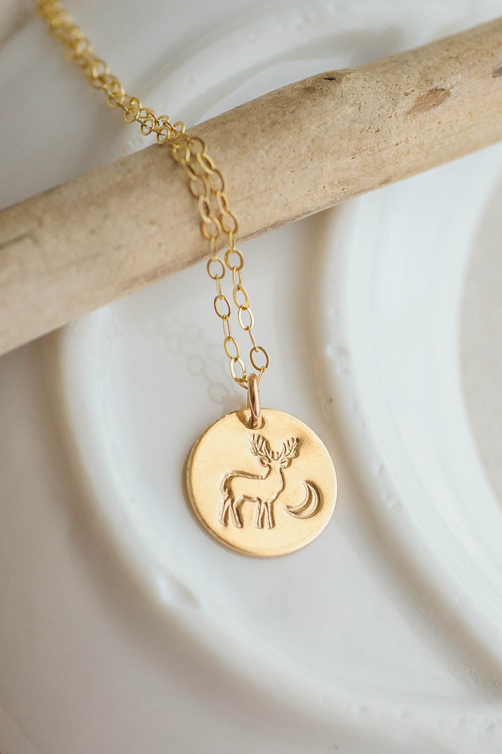 Deer Charm Necklace | 14k Gold Filled | LoveGem Studio image 1