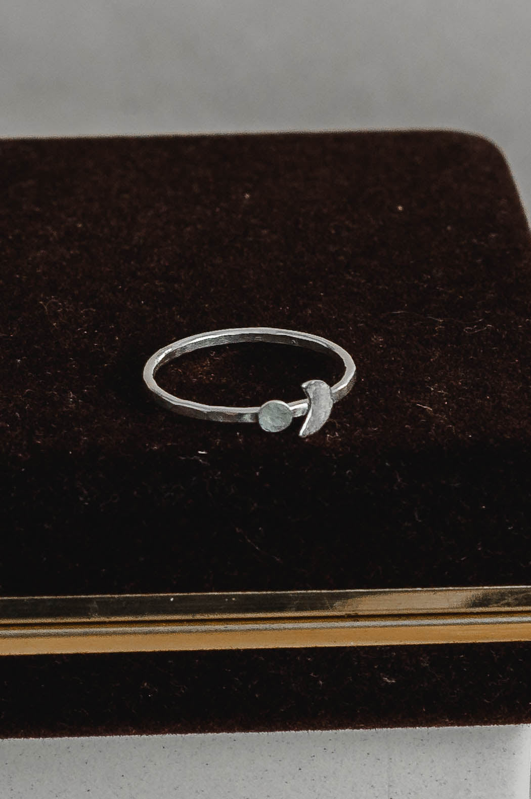 Selene | Forged Moon and Orbit Sterling Silver Ring | LoveGem Studio image 2