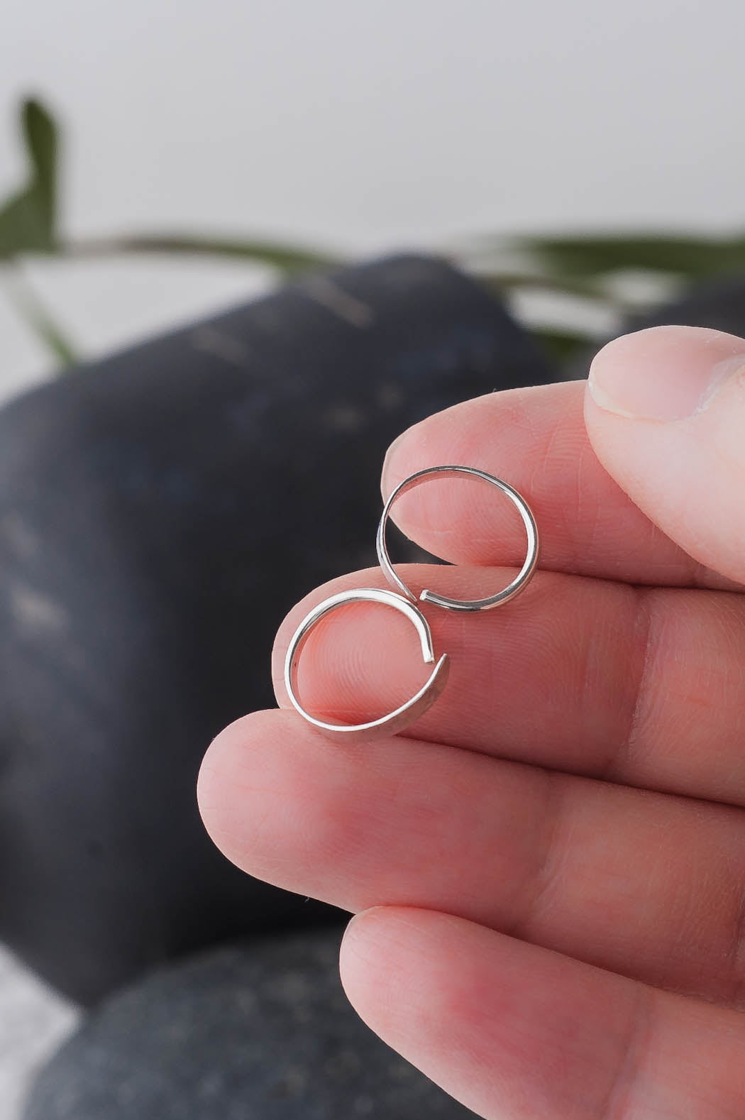 Maya | Forged Hoop Earrings | LoveGem Studio image 4