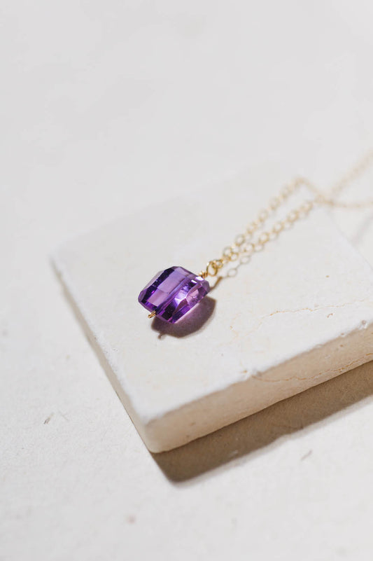 Fancy Cut Purple Sapphire Necklace | 14k Gold Filled | LoveGem Studio image 1