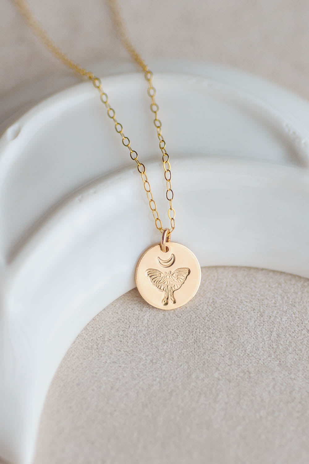 Luna Moth Charm Necklace | 14k Gold Filled | LoveGem Studio image 2