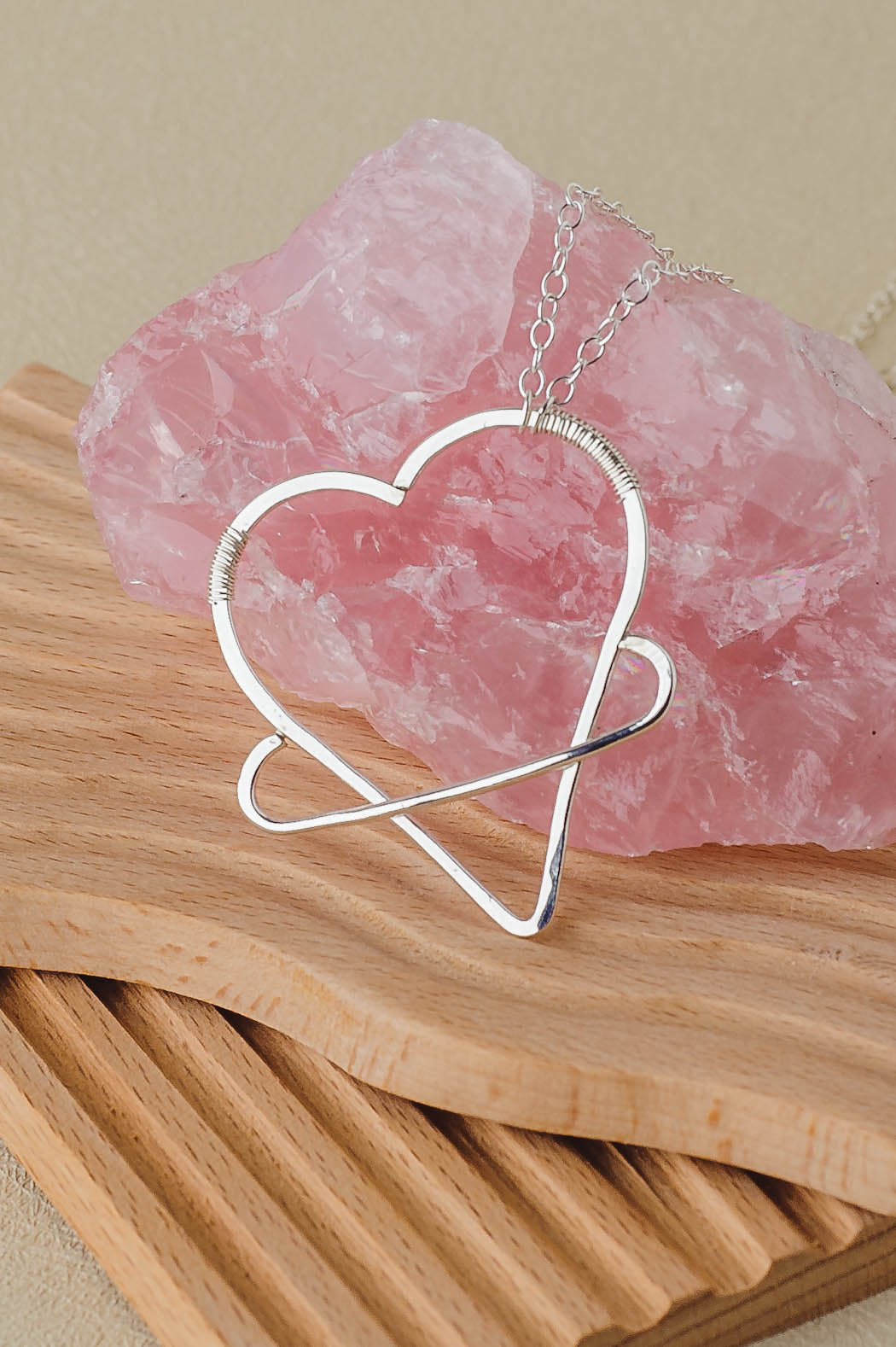 Elora | Large Heart Planet Sterling Silver Necklace | LoveGem Studio image 3