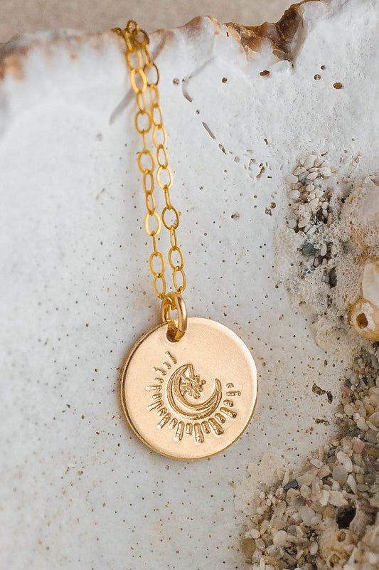 Moon-Star Charm Necklace | 14k Gold Filled | LoveGem Studio image 0