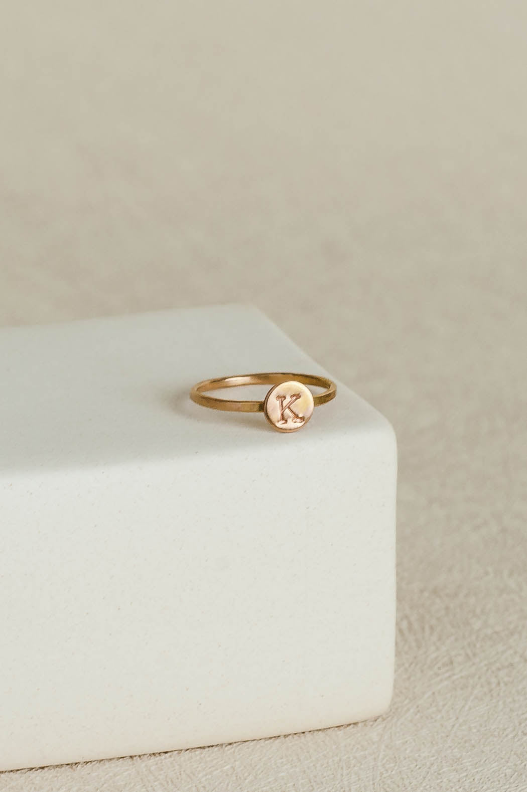 Ella | Initial Ring in 14k Gold Filled | LoveGem Studio image 2